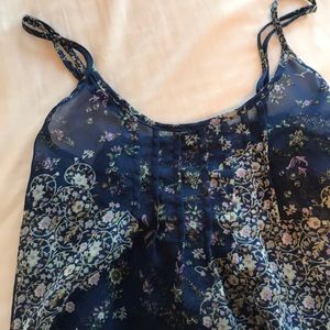 Sheer blue summer floral top